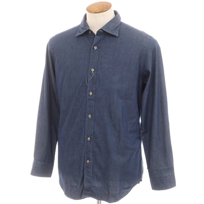 [Used] [Unused] Quid QJD Stretch Cotton Casual Shirt Navy [40] [Condition Rank S] [Men&