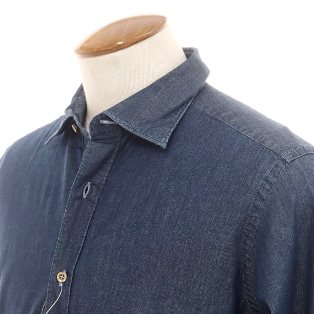 [Used] [Unused] Quid QJD Stretch Cotton Casual Shirt Navy [40] [Condition Rank S] [Men&