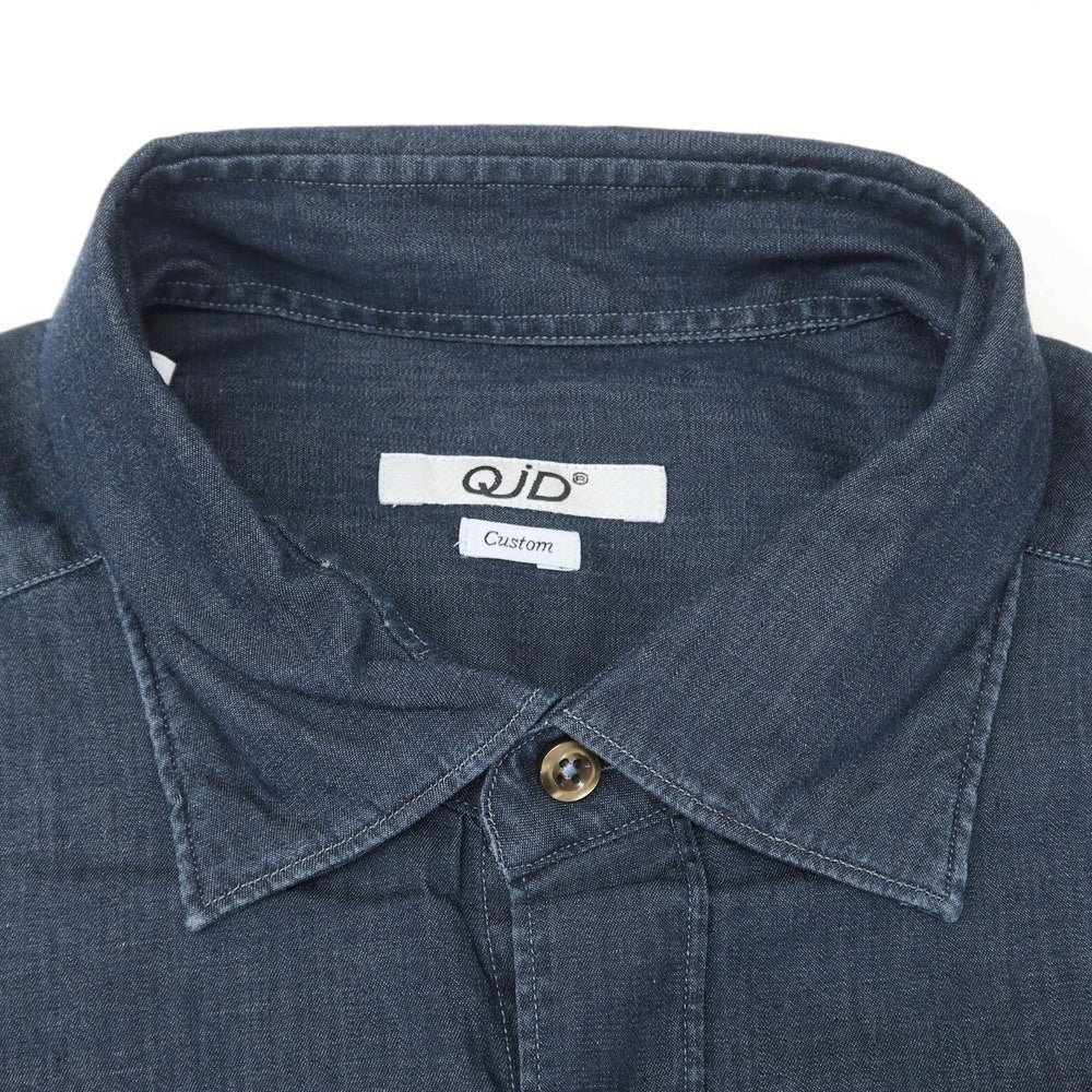 [Used] [Unused] Quid QJD Stretch Cotton Casual Shirt Navy [40] [Condition Rank S] [Men&