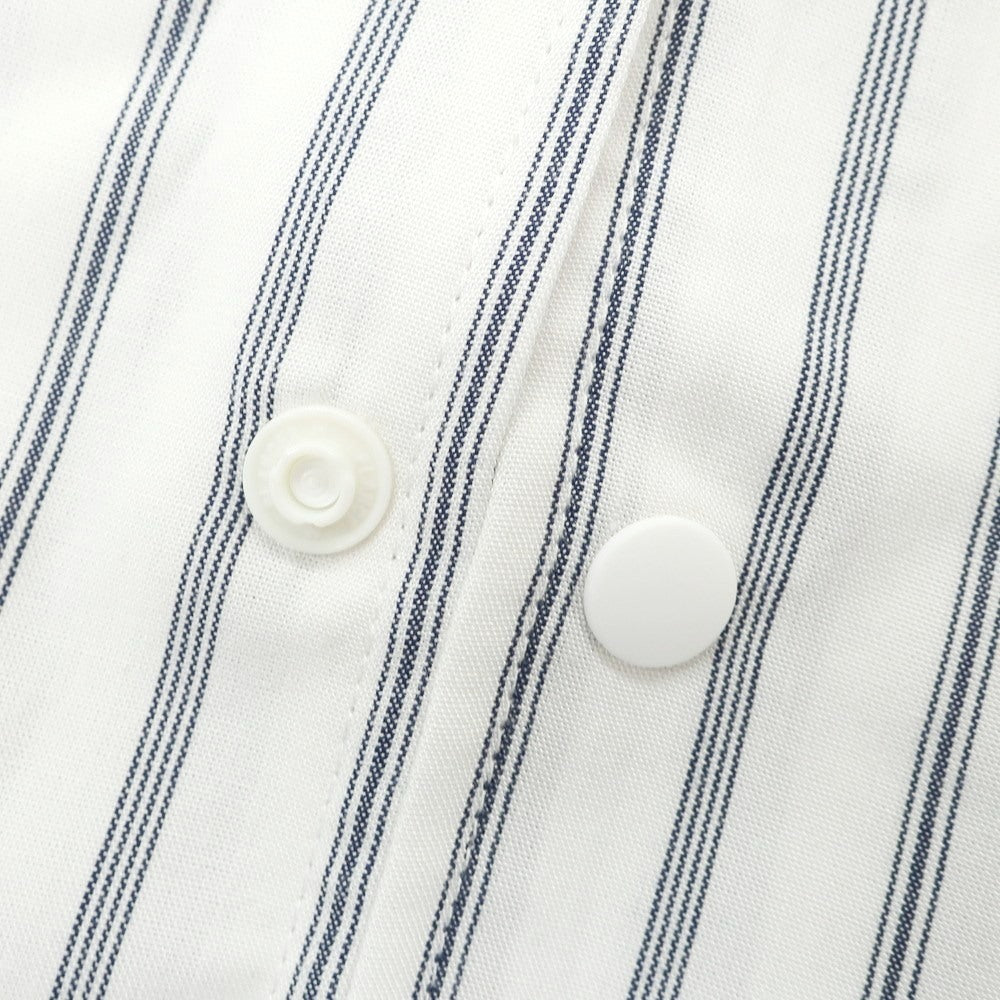[Used] Nano Universe Rayon Polyester Stripe Easy Care Shirt Blouson White x Navy [M] [Condition Rank B] [Men&