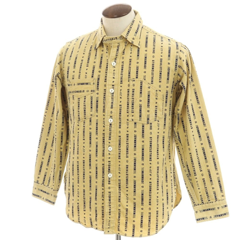 [Used] HUMAN MADE × POST OVERALLS Cotton Casual Shirt Yellow x Navy [L] [Condition Rank B] [Men&