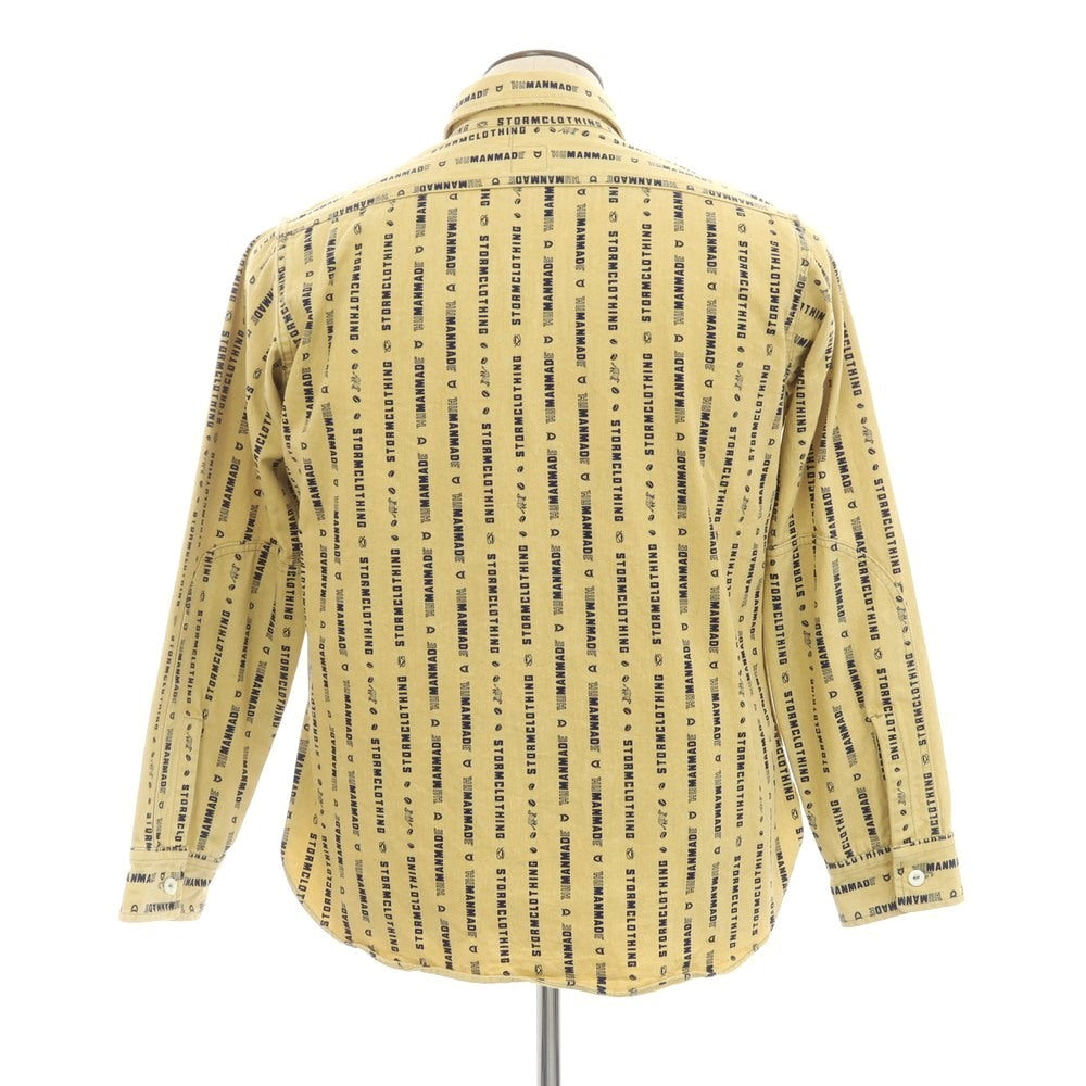 [Used] HUMAN MADE × POST OVERALLS Cotton Casual Shirt Yellow x Navy [L] [Condition Rank B] [Men&