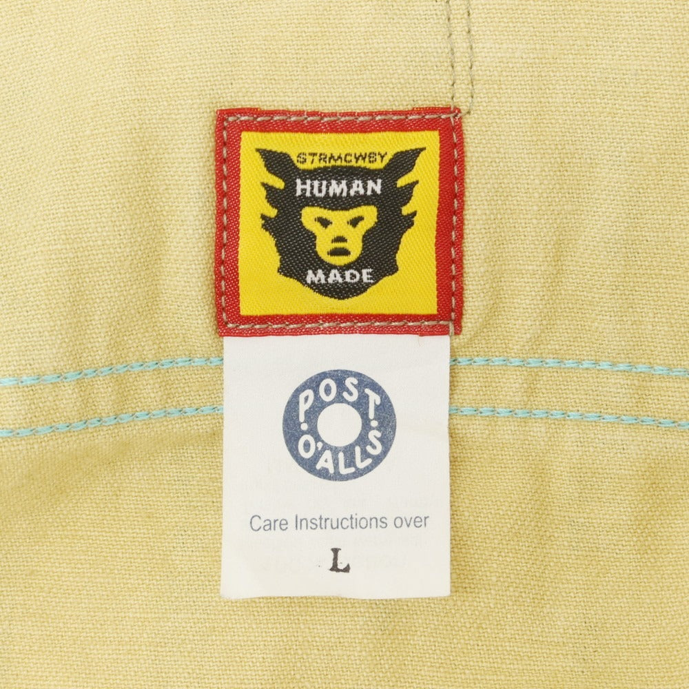 [Used] HUMAN MADE × POST OVERALLS Cotton Casual Shirt Yellow x Navy [L] [Condition Rank B] [Men&