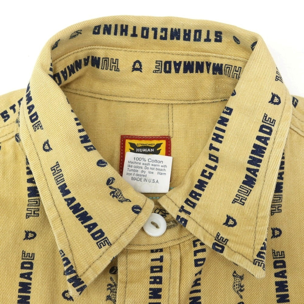 [Used] HUMAN MADE × POST OVERALLS Cotton Casual Shirt Yellow x Navy [L] [Condition Rank B] [Men&
