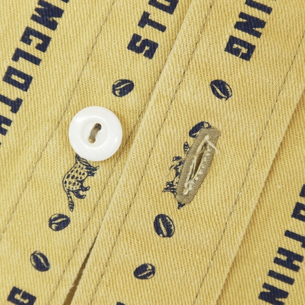 [Used] HUMAN MADE × POST OVERALLS Cotton Casual Shirt Yellow x Navy [L] [Condition Rank B] [Men&