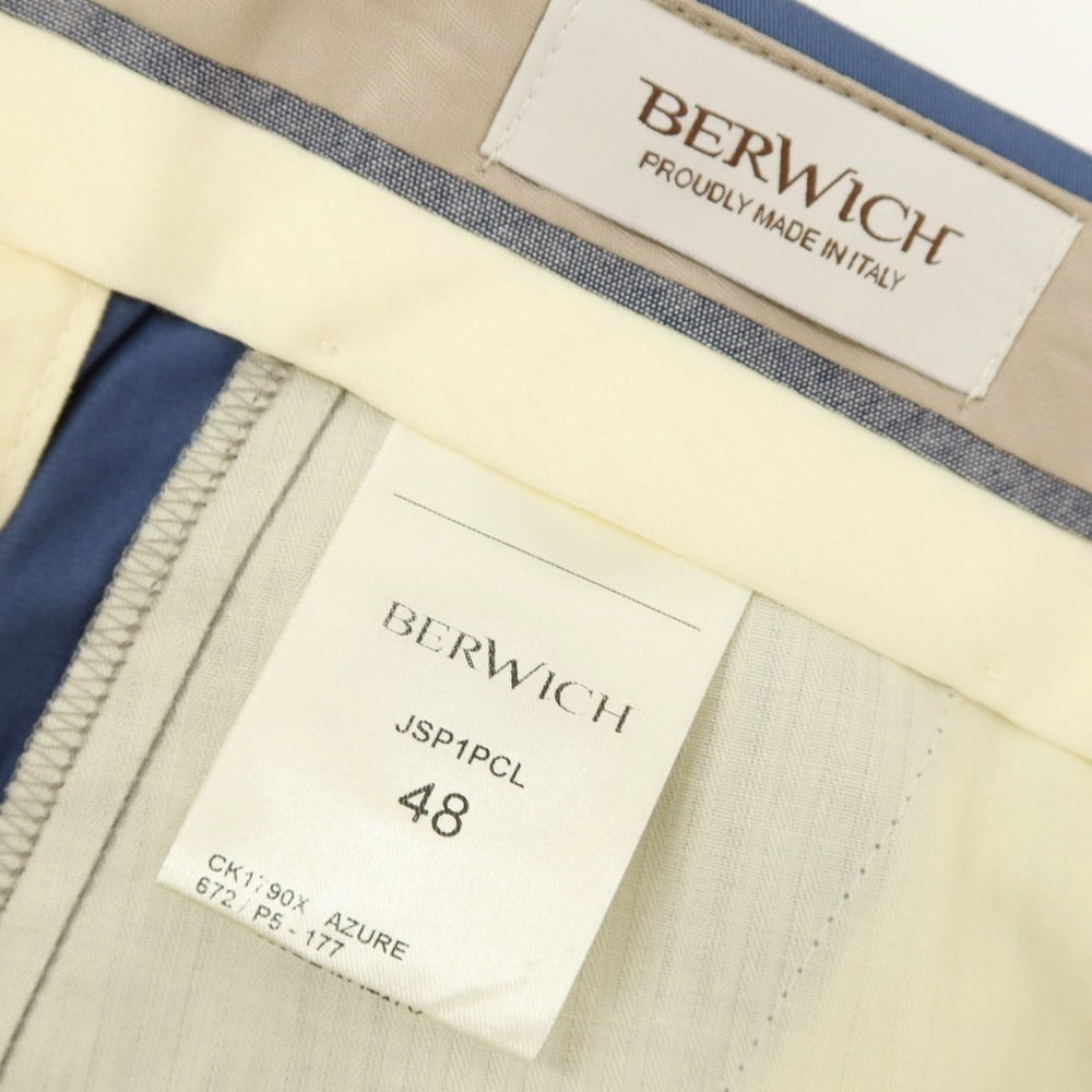 [Used] BERWICH Stretch Cotton Casual Slacks Pants Dusty Blue [48] [Condition Rank A] [Men&