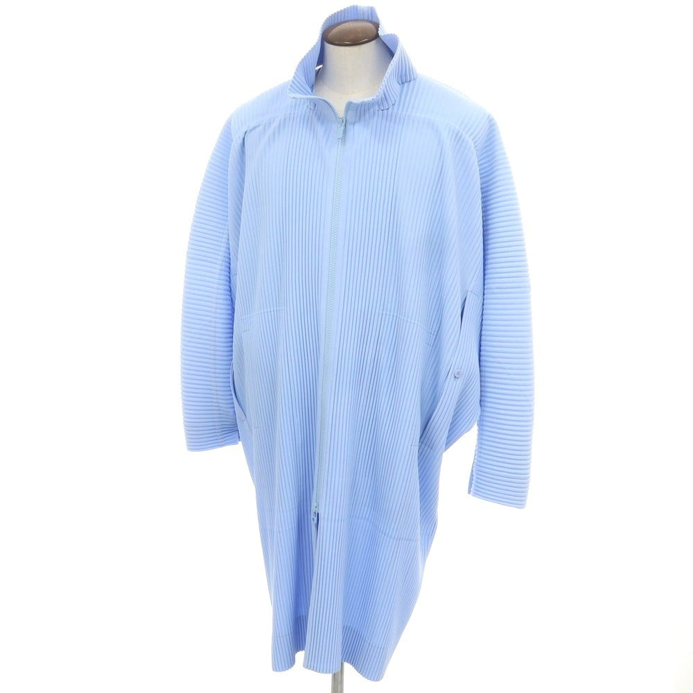 【中古】オム プリッセ イッセイミヤケ HOMME PLISSE ISSEY MIYAKE プリーツ加工 プリーツコート ライトブルー【サイズ表記なし（L位）】【 状態ランクB 】【 メンズ 】[EPD]