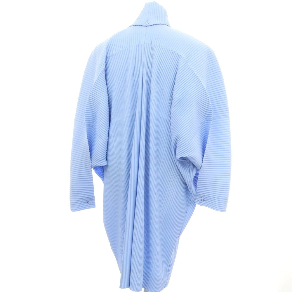 【中古】オム プリッセ イッセイミヤケ HOMME PLISSE ISSEY MIYAKE プリーツ加工 プリーツコート ライトブルー【サイズ表記なし（L位）】【 状態ランクB 】【 メンズ 】[EPD]