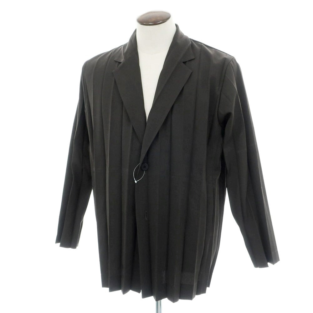 【中古】オム プリッセ イッセイミヤケ HOMME PLISSE ISSEY MIYAKE 2025年春夏 プリーツ加工 2B カジュアルジャケット ダークブラウン【 表記なし（L位） 】【 状態ランクA 】【 メンズ 】