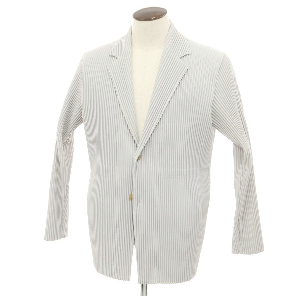 【中古】オム プリッセ イッセイミヤケ HOMME PLISSE ISSEY MIYAKE プリーツ加工 ジャケット ライトグレー【 3 】【 状態ランクA 】【 メンズ 】