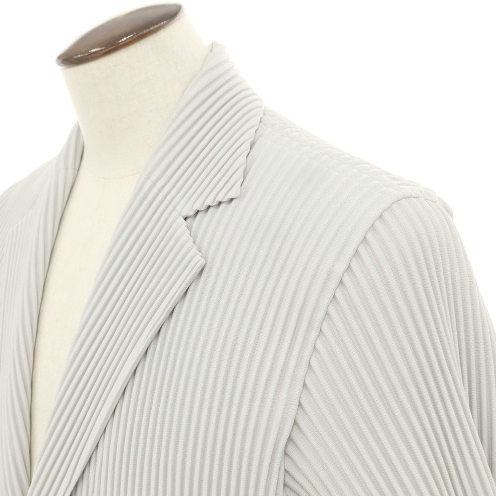 【中古】オム プリッセ イッセイミヤケ HOMME PLISSE ISSEY MIYAKE プリーツ加工 ジャケット ライトグレー【 3 】【 状態ランクA 】【 メンズ 】