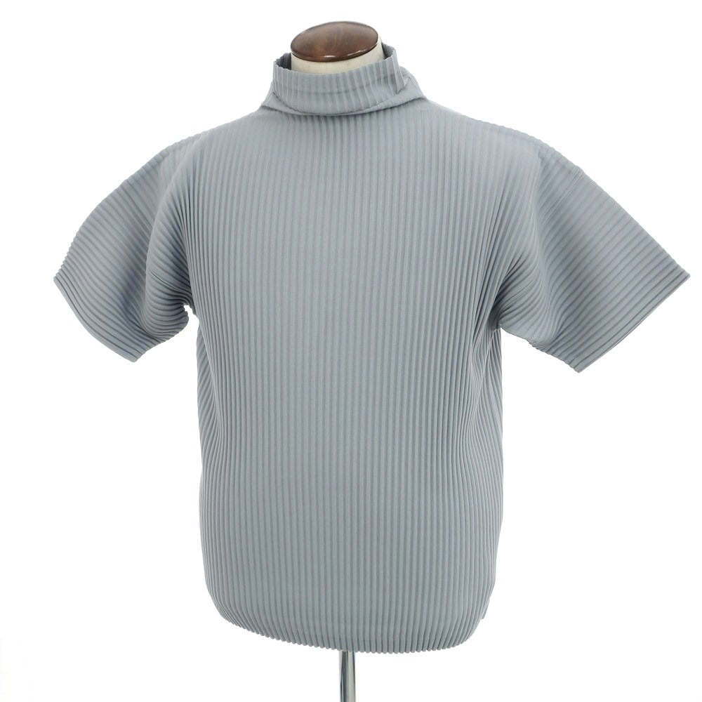 [Used] Homme Plissé Issey Miyake Spring/Summer 2025 Pleated High Neck Short Sleeve Cut and Sew Blue Gray [No Size (L)] [Condition Rank A] [Men&