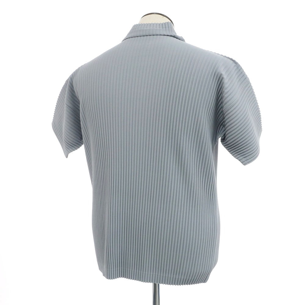 [Used] Homme Plissé Issey Miyake Spring/Summer 2025 Pleated High Neck Short Sleeve Cut and Sew Blue Gray [No Size (L)] [Condition Rank A] [Men&