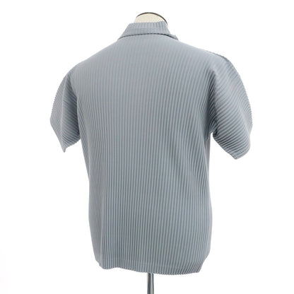 [Used] Homme Plissé Issey Miyake Spring/Summer 2025 Pleated High Neck Short Sleeve Cut and Sew Blue Gray [No Size (L)] [Condition Rank A] [Men&