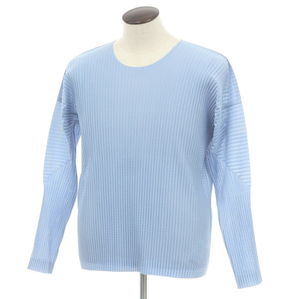 【中古】オム プリッセ イッセイミヤケ HOMME PLISSE ISSEY MIYAKE 2025年春夏 プリーツ 長袖 カットソー ライトブルー【 表記なし（L位） 】【 状態ランクA 】【 メンズ 】