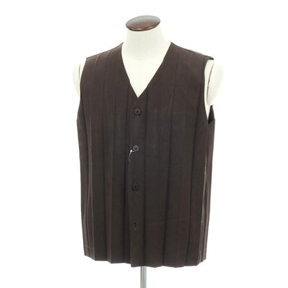 【中古】オム プリッセ イッセイミヤケ HOMME PLISSE ISSEY MIYAKE 2025年春夏 アコーディオンプリーツ ベスト ダークブラウン【サイズ表記なし（L位）】【 状態ランクA 】【 メンズ 】