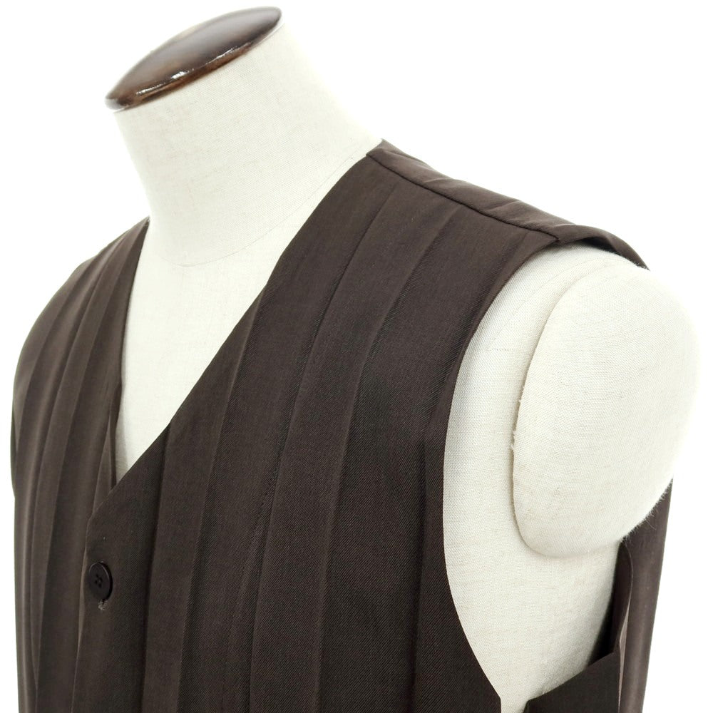 【中古】オム プリッセ イッセイミヤケ HOMME PLISSE ISSEY MIYAKE 2025年春夏 アコーディオンプリーツ ベスト ダークブラウン【サイズ表記なし（L位）】【 状態ランクA 】【 メンズ 】