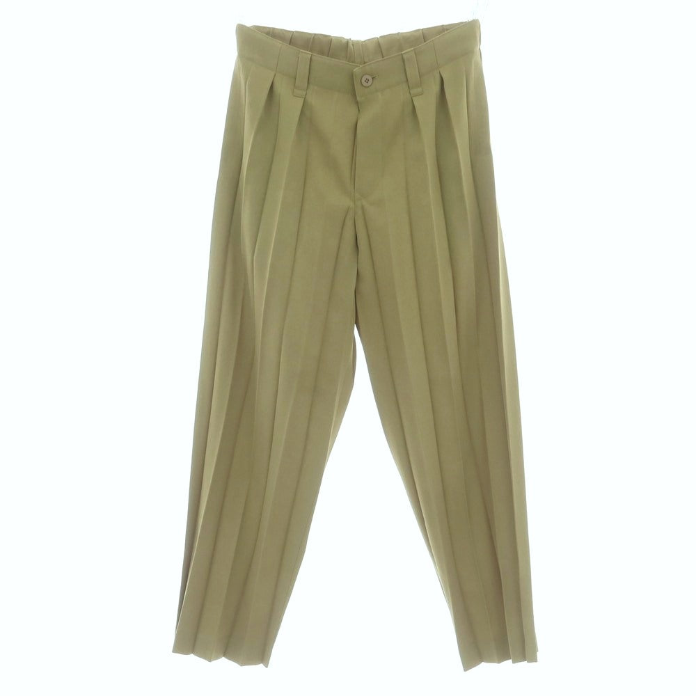【中古】オム プリッセ イッセイミヤケ HOMME PLISSE ISSEY MIYAKE 2025年春夏 ポリエステル系 プリーツ ストレートパンツ グリーン【 表記なし（L位） 】【 状態ランクA 】【 メンズ 】