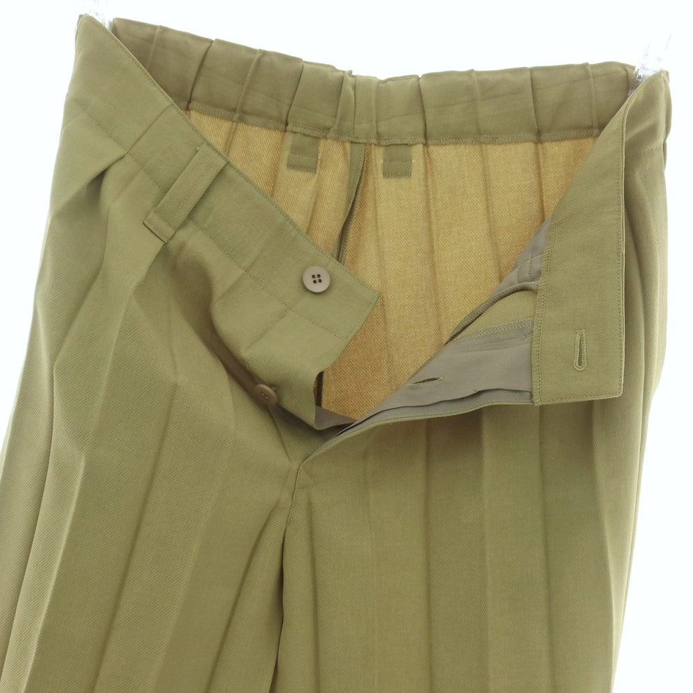 【中古】オム プリッセ イッセイミヤケ HOMME PLISSE ISSEY MIYAKE 2025年春夏 ポリエステル系 プリーツ ストレートパンツ グリーン【 表記なし（L位） 】【 状態ランクA 】【 メンズ 】
