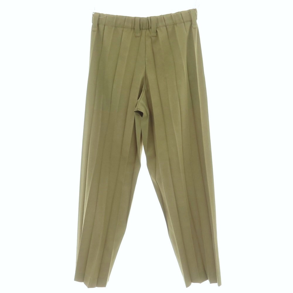 【中古】オム プリッセ イッセイミヤケ HOMME PLISSE ISSEY MIYAKE 2025年春夏 ポリエステル系 プリーツ ストレートパンツ グリーン【 表記なし（L位） 】【 状態ランクA 】【 メンズ 】