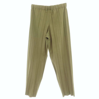 【中古】オム プリッセ イッセイミヤケ HOMME PLISSE ISSEY MIYAKE 2025年春夏 ポリエステル系 プリーツ ストレートパンツ グリーン【 表記なし（L位） 】【 状態ランクA 】【 メンズ 】