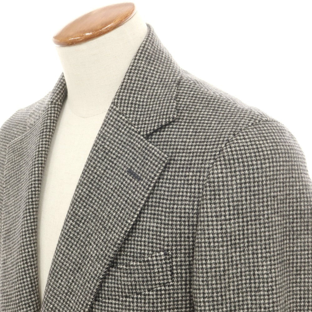 【中古】シップス SHIPS ウールカシミヤ ハウンドトゥース チェスターフィールドコート ブラックxホワイト【 M 】【 状態ランクB 】【 メンズ 】