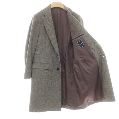 【中古】シップス SHIPS ウールカシミヤ ハウンドトゥース チェスターフィールドコート ブラックxホワイト【 M 】【 状態ランクB 】【 メンズ 】