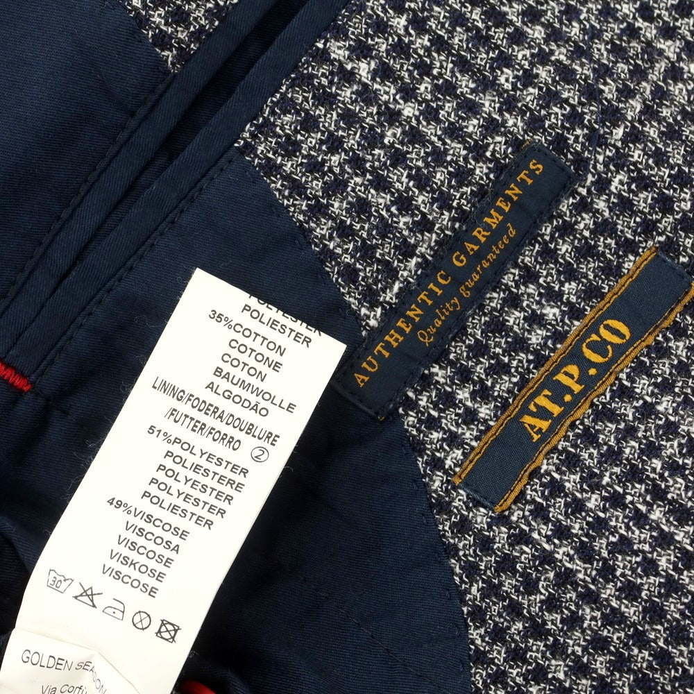 [Used] Atipico AT.P.CO Cotton Polyester Houndstooth Jacket Navy x White [44] [Condition Rank C] [Men&