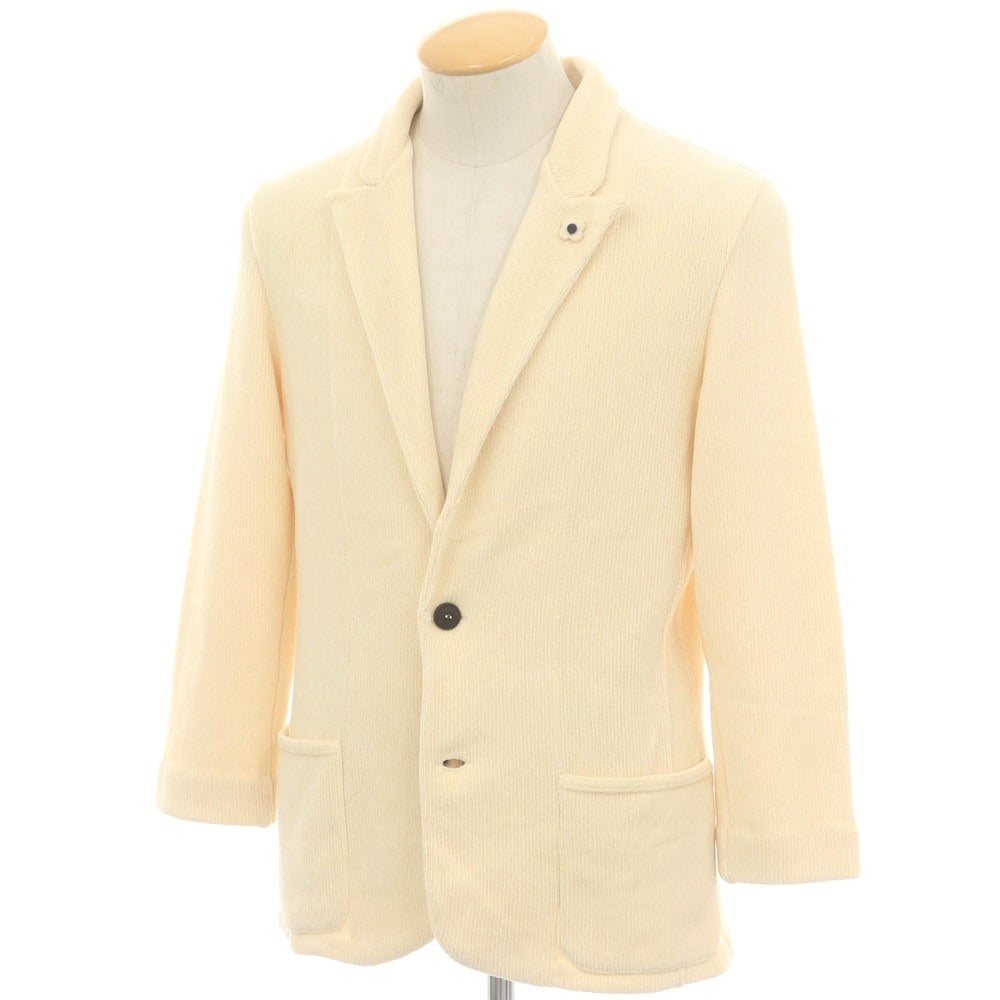 【中古】ラルディーニ LARDINI レーヨンウールコットン 2B ニットジャケット ベージュ【 XS 】【 状態ランクB 】【 メンズ 】