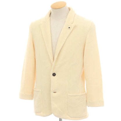 【中古】ラルディーニ LARDINI レーヨンウールコットン 2B ニットジャケット ベージュ【 XS 】【 状態ランクB 】【 メンズ 】