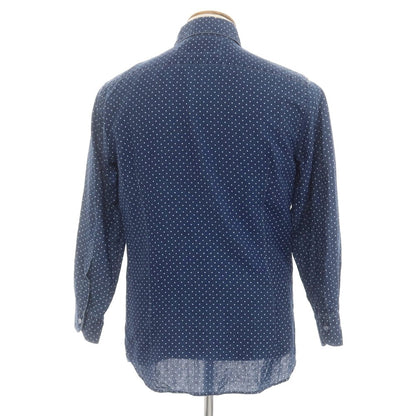 [Used] ORIAN Linen Cotton Dot Wide Collar Casual Shirt Navy x White [M] [Condition Rank C] [Men&