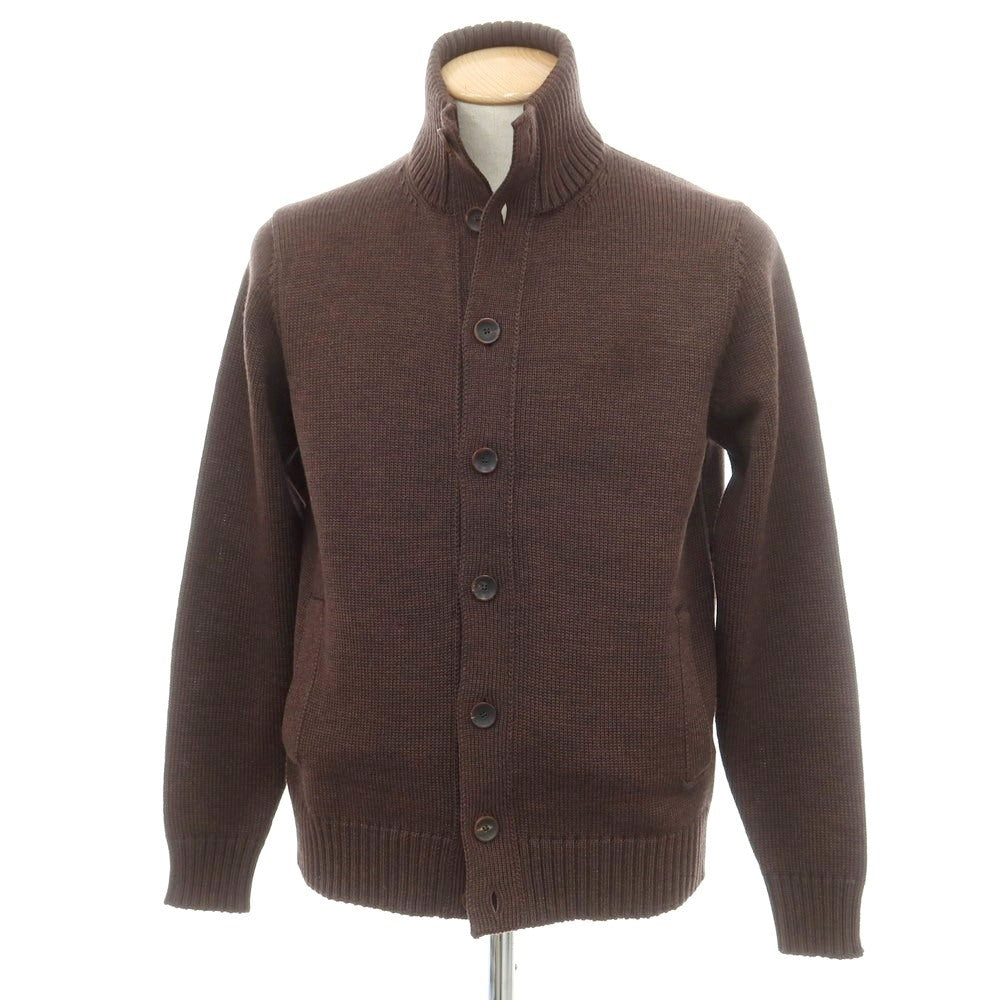 [New] ZANONE CHIOTO Kyoto mid gauge wool stand collar cardigan, melange brown [46] [Condition Rank N] [Men&