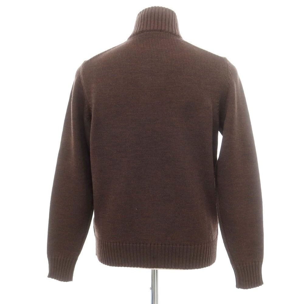 [New] ZANONE CHIOTO Kyoto mid gauge wool stand collar cardigan, melange brown [46] [Condition Rank N] [Men&