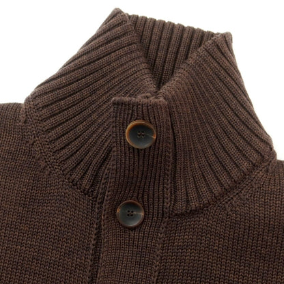 [New] ZANONE CHIOTO Kyoto mid gauge wool stand collar cardigan, melange brown [46] [Condition Rank N] [Men&