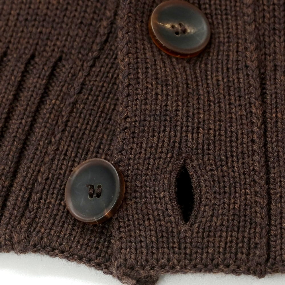 [New] ZANONE CHIOTO Kyoto mid gauge wool stand collar cardigan, melange brown [46] [Condition Rank N] [Men&