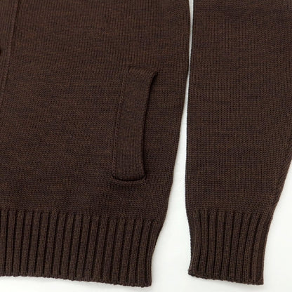 [New] ZANONE CHIOTO Kyoto mid gauge wool stand collar cardigan, melange brown [46] [Condition Rank N] [Men&