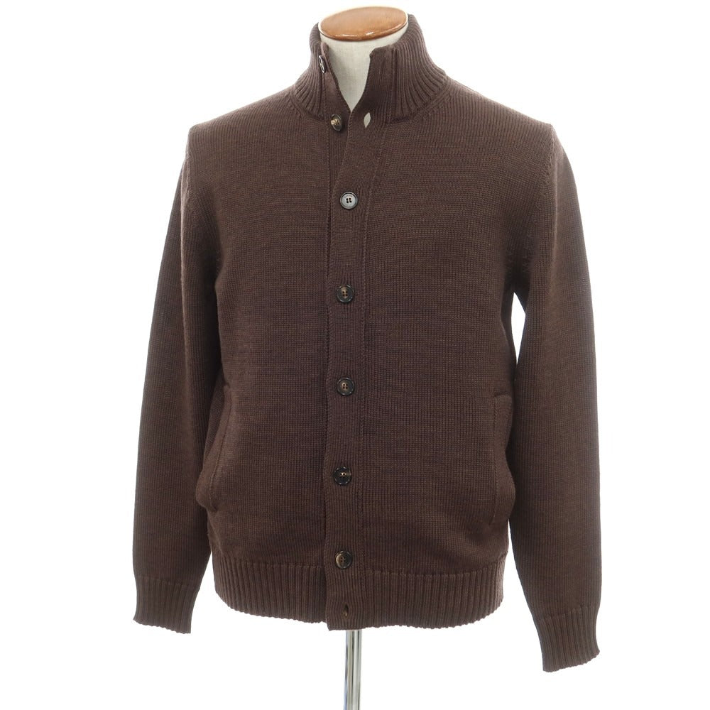 [New Outlet] ZANONE CHIOTO Kyoto Mid-gauge Wool Stand Collar Cardigan Melange Brown [48] [Condition Rank N-] [Men&