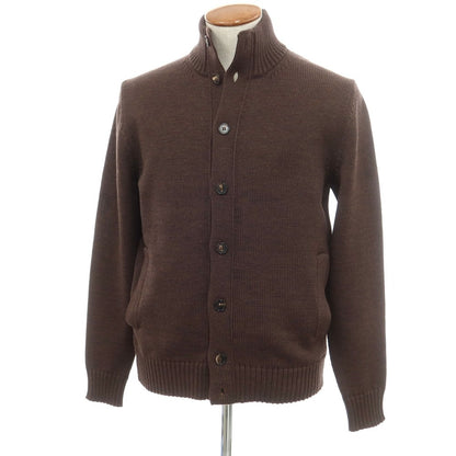 [New Outlet] ZANONE CHIOTO Kyoto Mid-gauge Wool Stand Collar Cardigan Melange Brown [48] [Condition Rank N-] [Men&