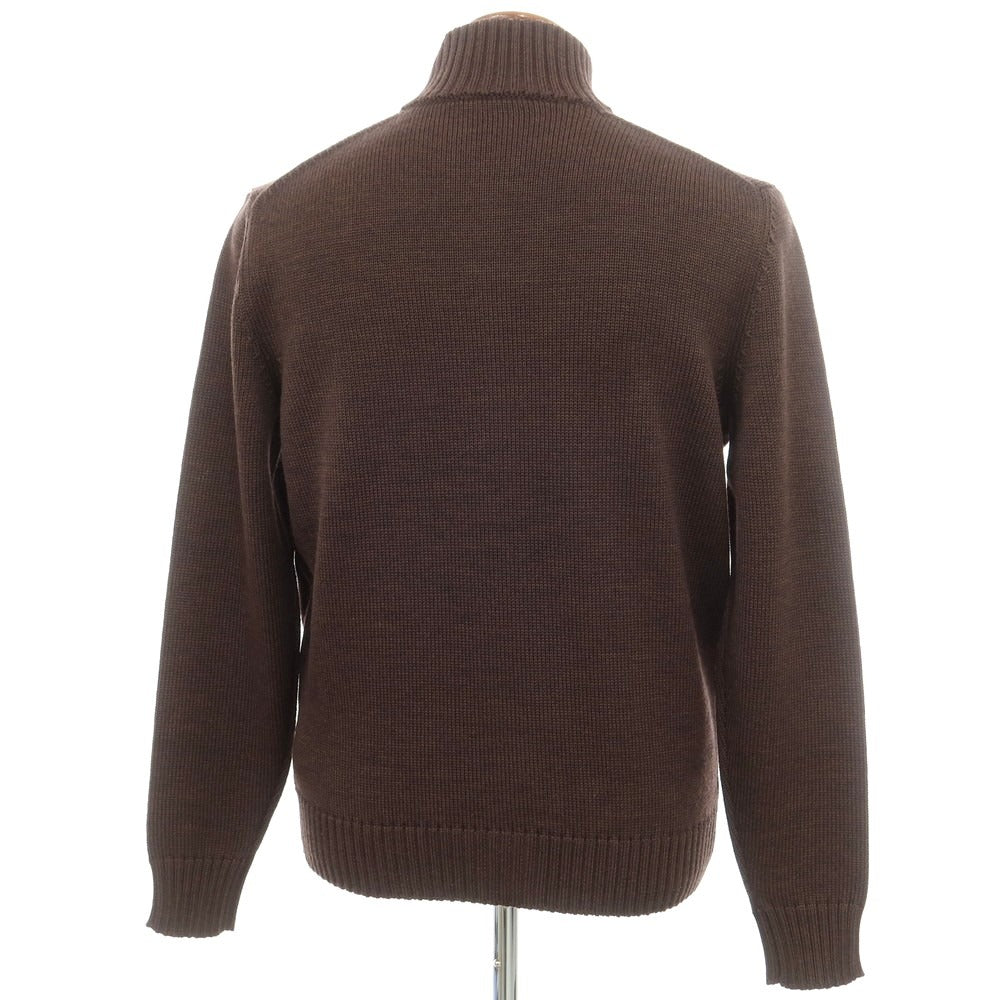 [New Outlet] ZANONE CHIOTO Kyoto Mid-gauge Wool Stand Collar Cardigan Melange Brown [48] [Condition Rank N-] [Men&