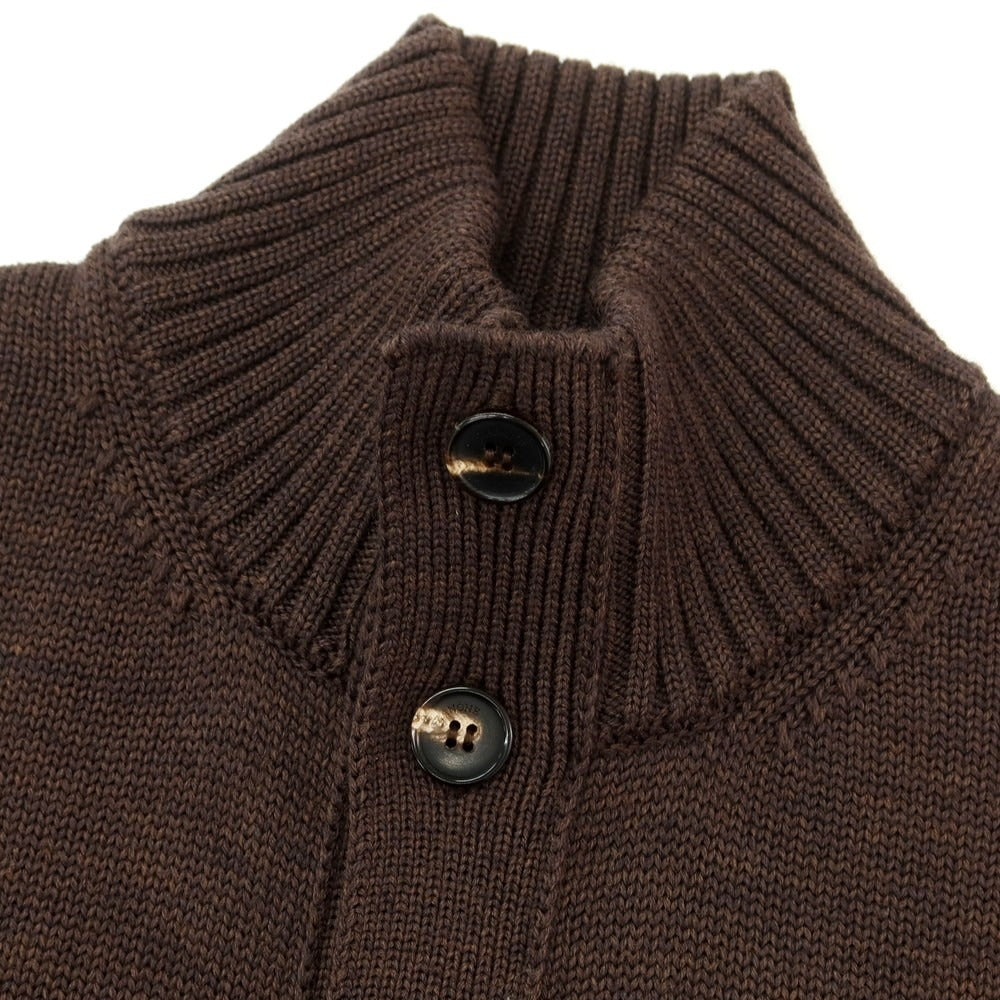 [New Outlet] ZANONE CHIOTO Kyoto Mid-gauge Wool Stand Collar Cardigan Melange Brown [48] [Condition Rank N-] [Men&