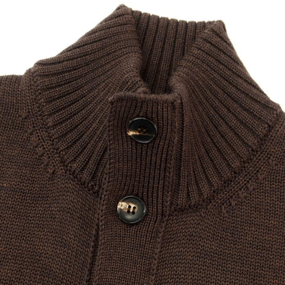 [New Outlet] ZANONE CHIOTO Kyoto Mid-gauge Wool Stand Collar Cardigan Melange Brown [48] [Condition Rank N-] [Men&