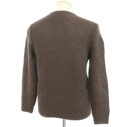 [Used] Settefili Cashmere Linen Cotton Crew Neck Pullover Knit Dark Brown [44] [Condition Rank C] [Men&