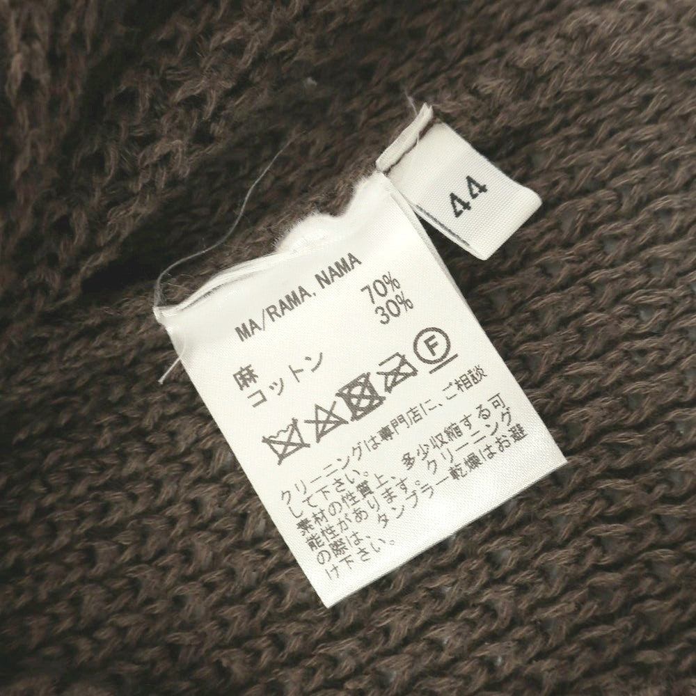 【中古】セッテフィーリ カシミア Settefili Cashmere リネン コットン クルーネック プルオーバーニット ダークブラウン【 サイズ44 】【 状態ランクC 】【 メンズ 】 [EPD]