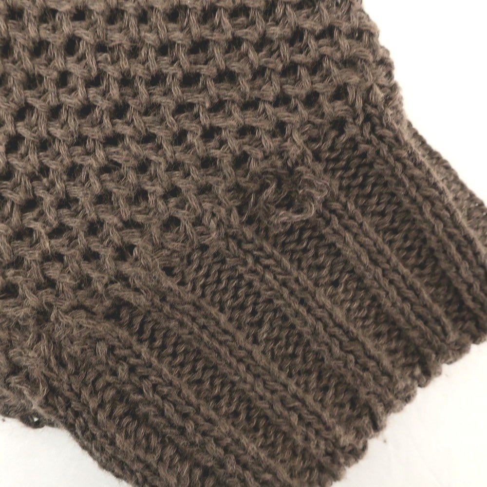 【中古】セッテフィーリ カシミア Settefili Cashmere リネン コットン クルーネック プルオーバーニット ダークブラウン【 サイズ44 】【 状態ランクC 】【 メンズ 】 [EPD]