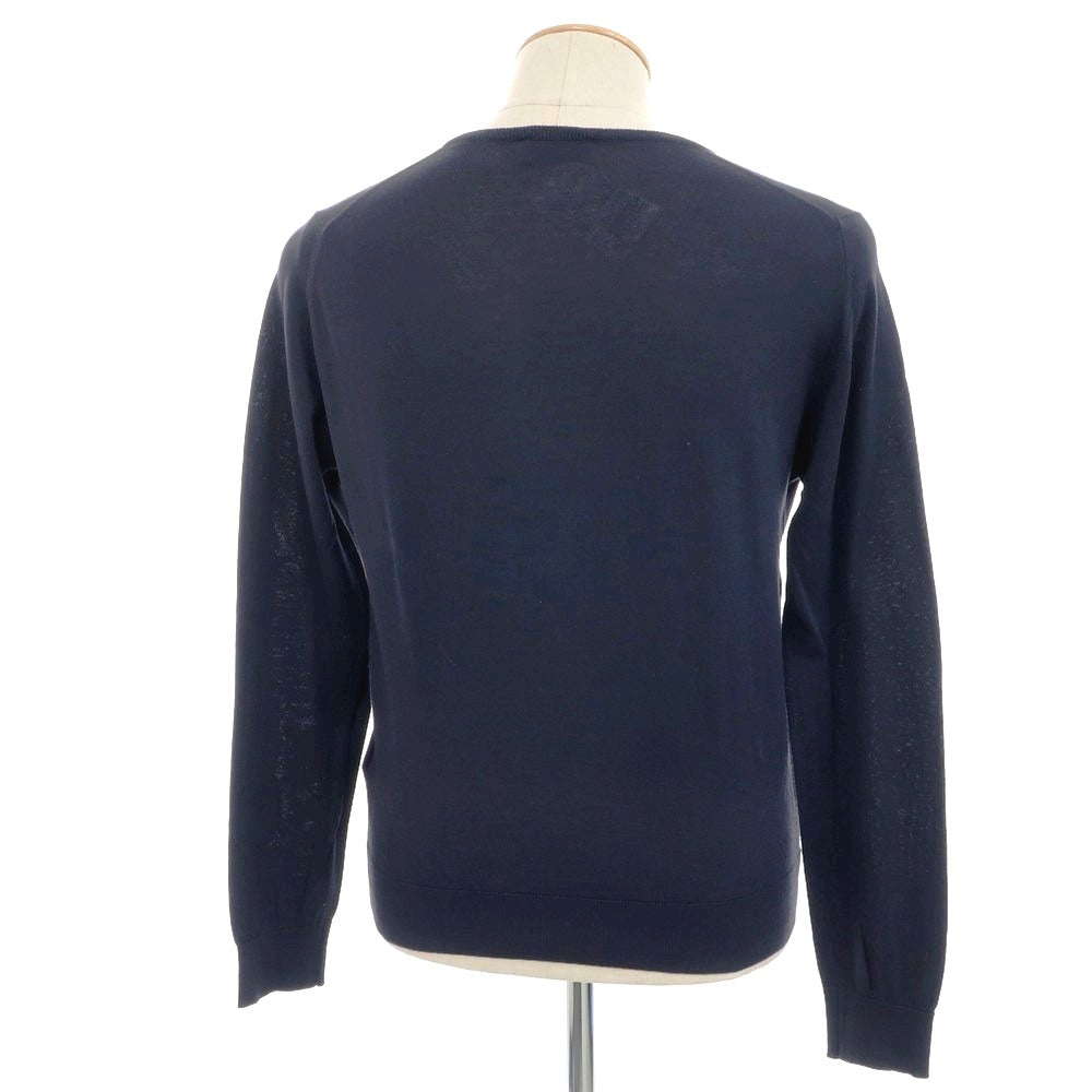 [Used] John Smedley JOHN SMEDLEY High gauge cotton V-neck pullover knit Navy [S] [Condition rank C] [Men&