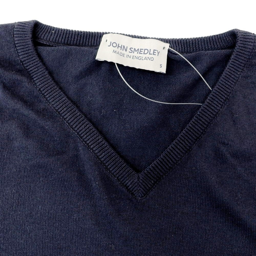 [Used] John Smedley JOHN SMEDLEY High gauge cotton V-neck pullover knit Navy [S] [Condition rank C] [Men&