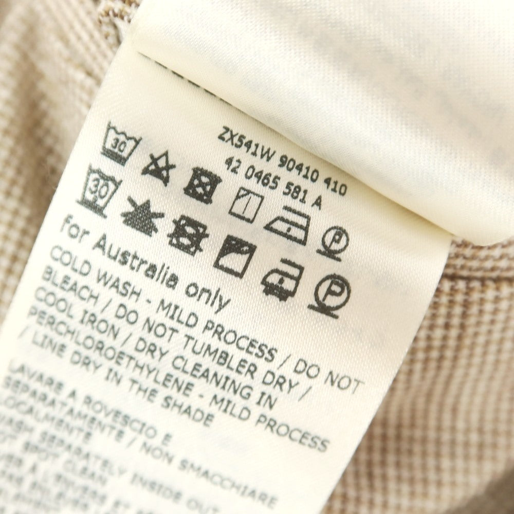 [Used] INCOTEX Rayon Cotton Polyester Linen Check Casual Slacks Pants Brown x White [46L] [Condition Rank A] [Men&