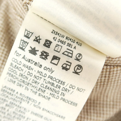 [Used] INCOTEX Rayon Cotton Polyester Linen Check Casual Slacks Pants Brown x White [46L] [Condition Rank A] [Men&
