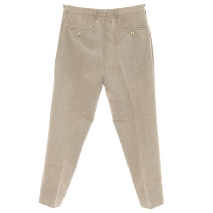 [Used] INCOTEX Rayon Cotton Polyester Linen Check Casual Slacks Pants Brown x White [46L] [Condition Rank A] [Men&