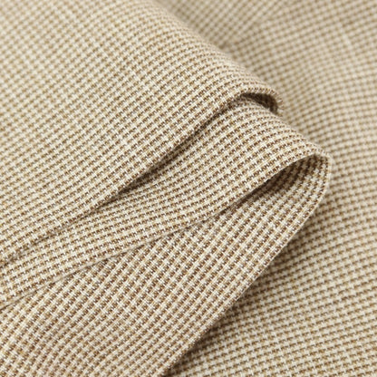 [Used] INCOTEX Rayon Cotton Polyester Linen Check Casual Slacks Pants Brown x White [46L] [Condition Rank A] [Men&